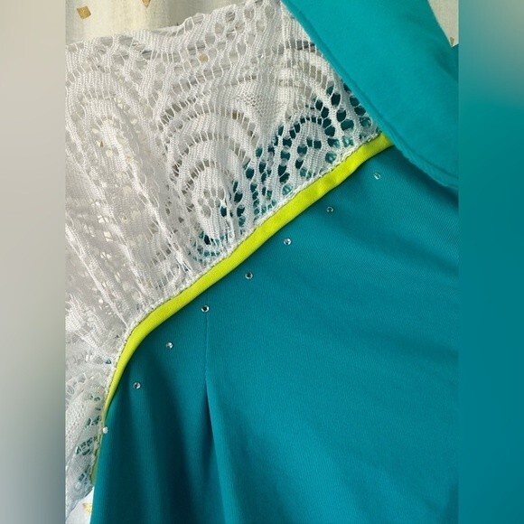 Swingdish Women's Athleisure Sporty Chic Golf Collar Top Lace Detail NWT S - Picture 5 of 9